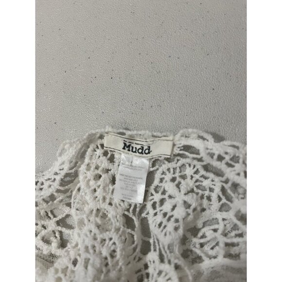 Mudd Blouse Cold Shoulder Lace And Crochet Beige Blouse One Size - Picture 7 of 9
